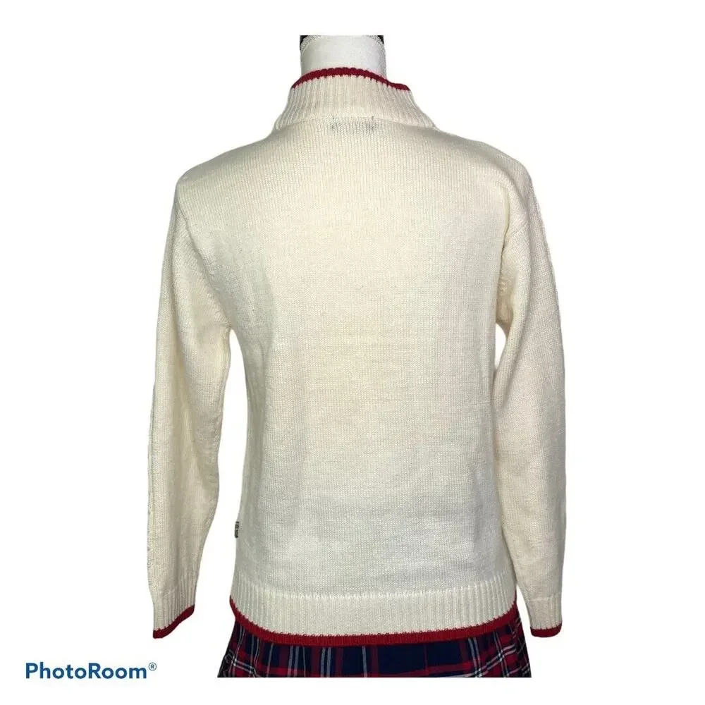 OshKosh B'gosh Girls size 12 White cable knit Crew Neck Sweater